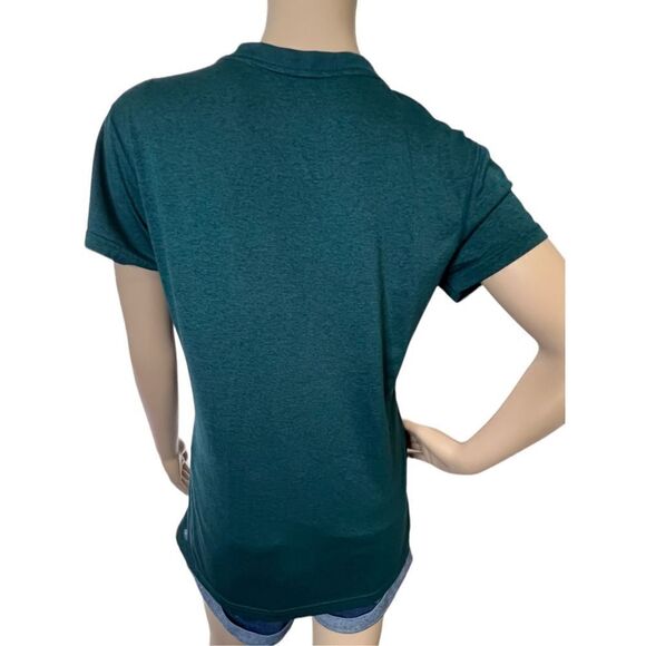 Nike Dri-Fit Athletic Green Short Sleeve V-Neck T-Shirt - Picture 4 of 5